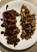 Tagliata vegana con funghi ed aceto balsamico